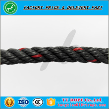 4 strands 13mm red line black color pp recycled rope